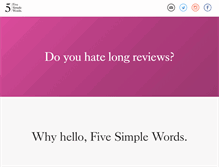 Tablet Screenshot of fivesimplewords.com